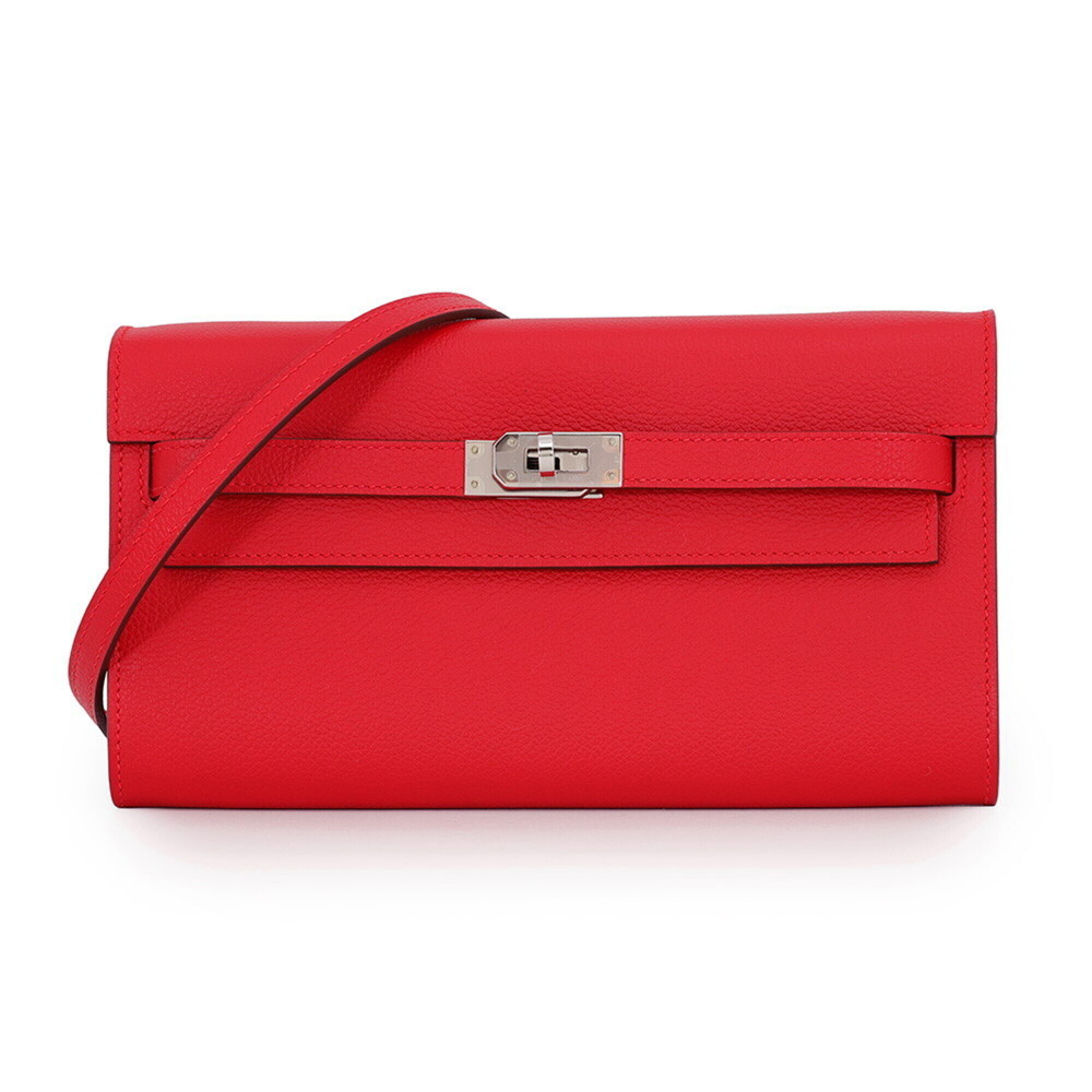 Hermes Kelly Wallet Long To Go Rouge Ladew Evercolor K Stamp HERMES WALLET